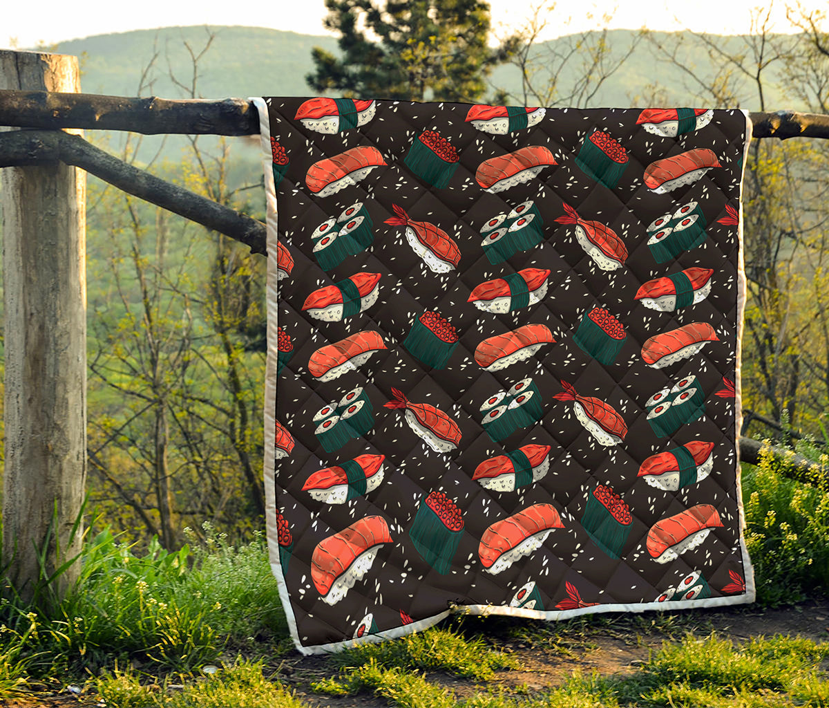 Japanese Sushi Pattern Print Quilt