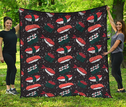 Japanese Sushi Pattern Print Quilt