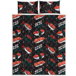 Japanese Sushi Pattern Print Quilt Bed Set