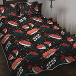 Japanese Sushi Pattern Print Quilt Bed Set