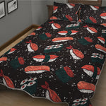 Japanese Sushi Pattern Print Quilt Bed Set