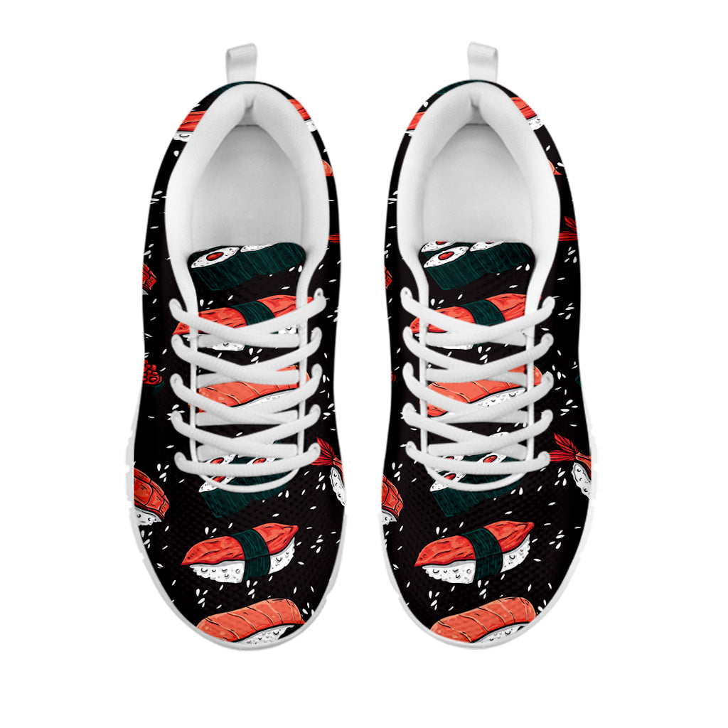 Japanese Sushi Pattern Print White Sneakers