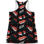 Japanese Sushi Pattern Print Women's Racerback Tank Top