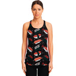 Japanese Sushi Pattern Print Women's Racerback Tank Top