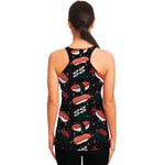 Japanese Sushi Pattern Print Women's Racerback Tank Top