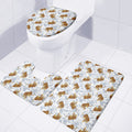 Japanese Tiger Pattern Print 3 Piece Bath Mat Set