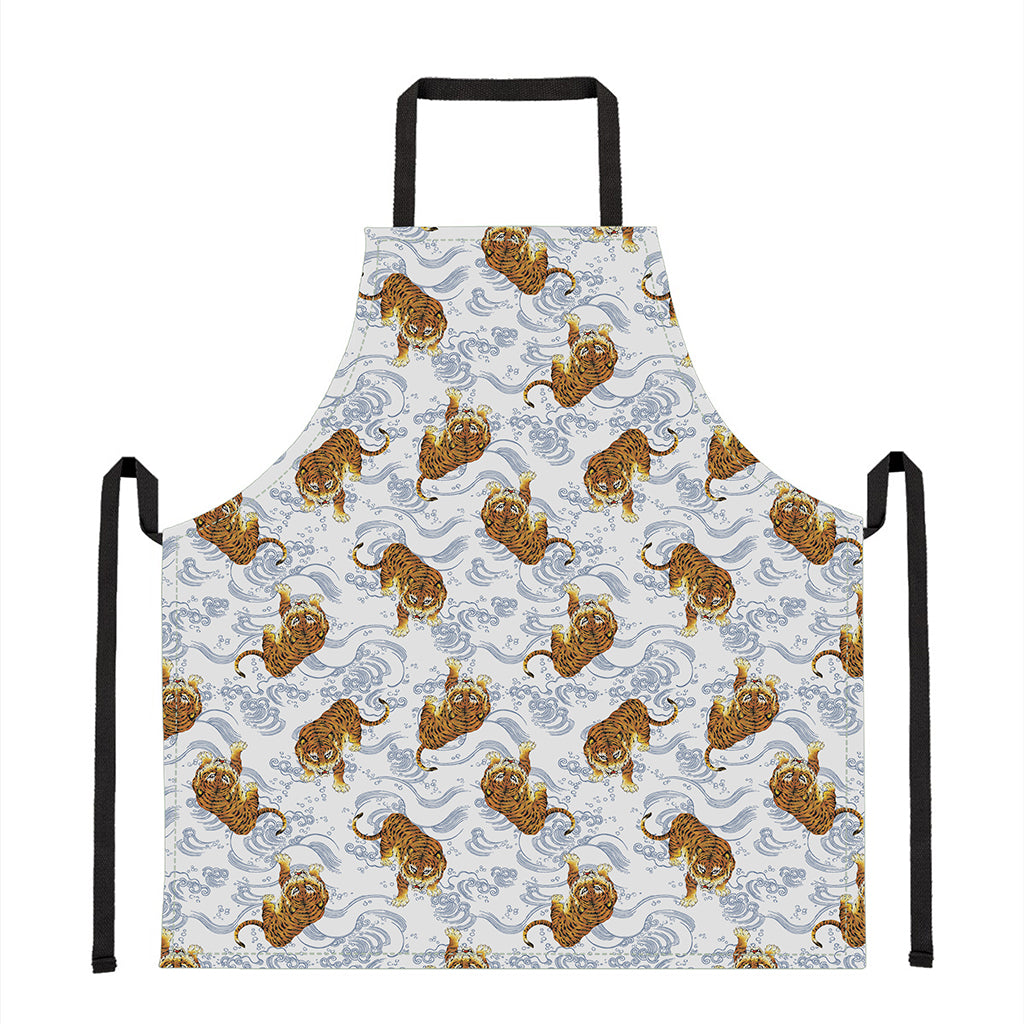 Japanese Tiger Pattern Print Apron