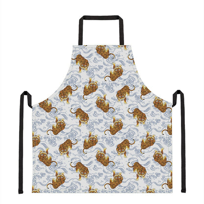 Japanese Tiger Pattern Print Apron