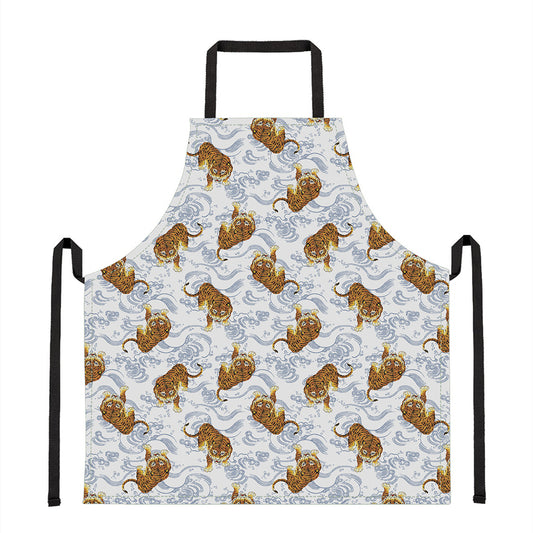 Japanese Tiger Pattern Print Apron