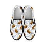 Japanese Tiger Pattern Print Black Slip On Shoes