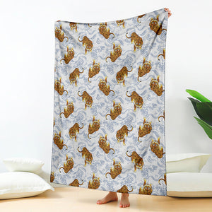 Japanese Tiger Pattern Print Blanket