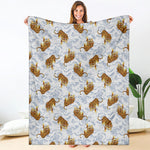 Japanese Tiger Pattern Print Blanket