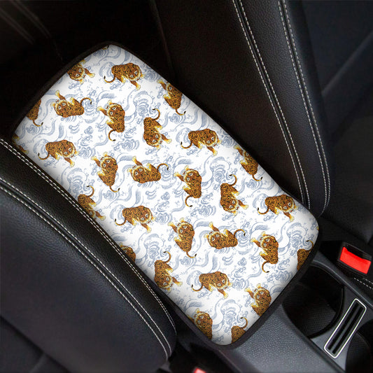 Japanese Tiger Pattern Print Car Center Console Cover
