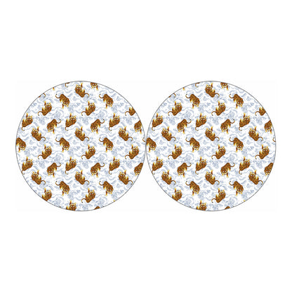 Japanese Tiger Pattern Print Car Coasters