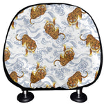 Japanese Tiger Pattern Print Car Headrest Covers