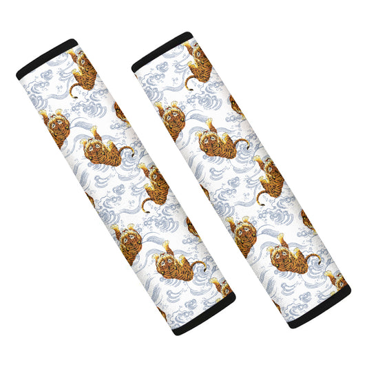 Japanese Tiger Pattern Print Car Seat Belt Covers