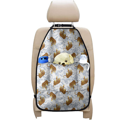 Japanese Tiger Pattern Print Car Seat Organizers