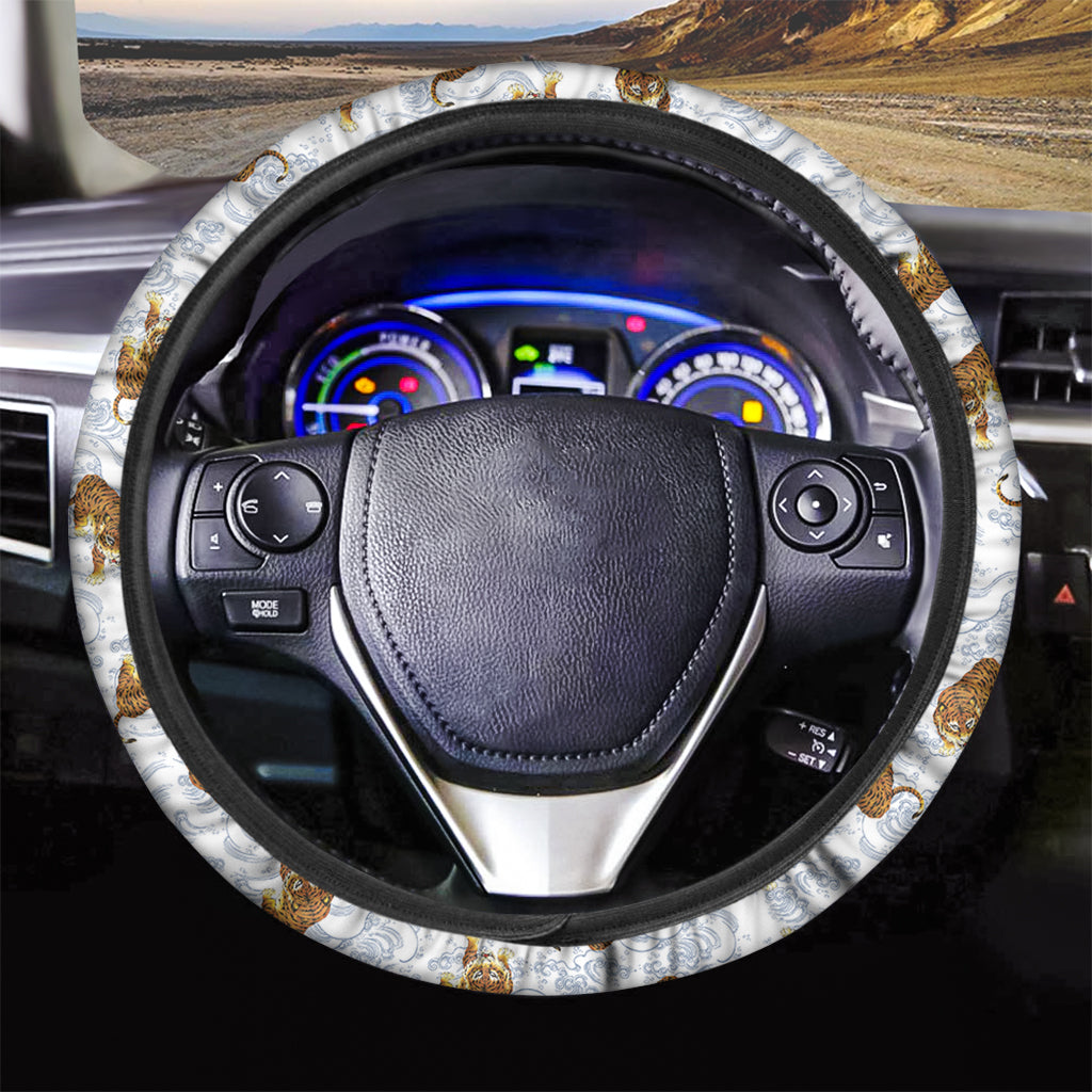Japanese Tiger Pattern Print Car Steering Wheel Cover