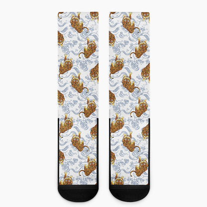 Japanese Tiger Pattern Print Crew Socks