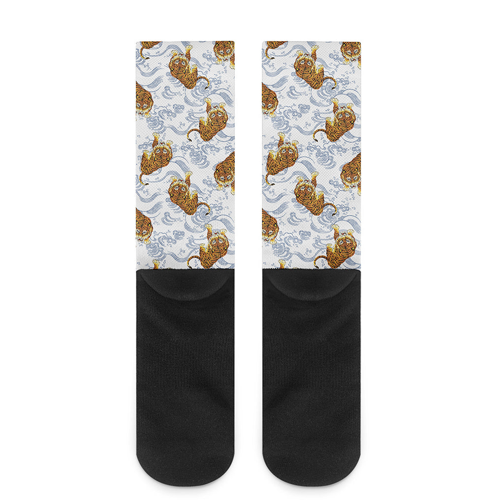 Japanese Tiger Pattern Print Crew Socks