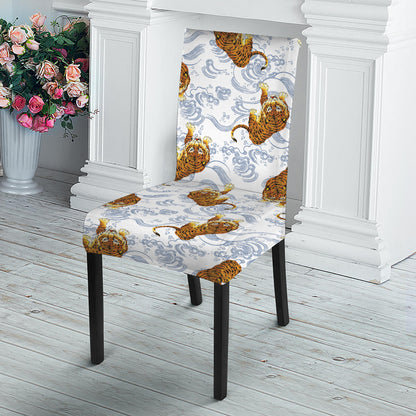 Japanese Tiger Pattern Print Dining Chair Slipcover