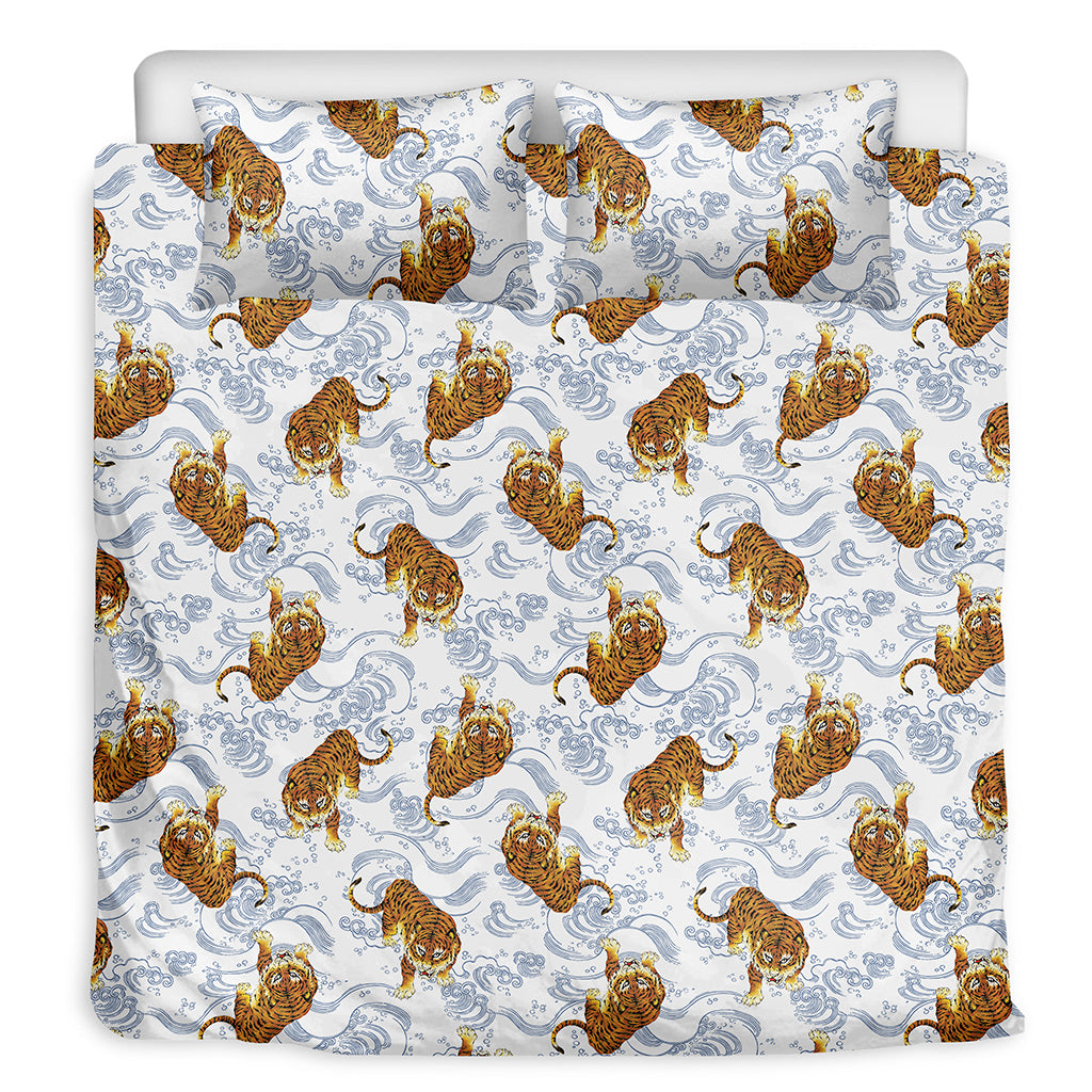 Japanese Tiger Pattern Print Duvet Cover Bedding Set