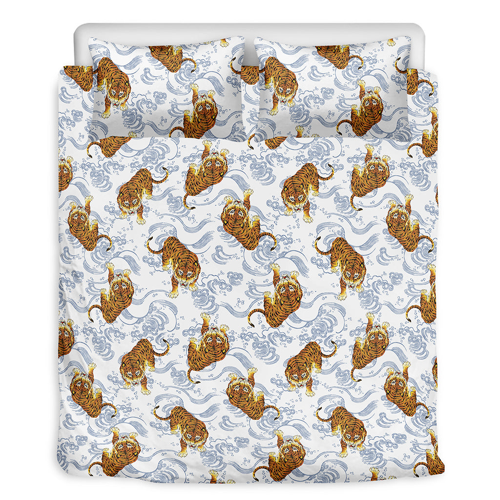 Japanese Tiger Pattern Print Duvet Cover Bedding Set