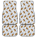Japanese Tiger Pattern Print Front and Back Car Floor Mats
