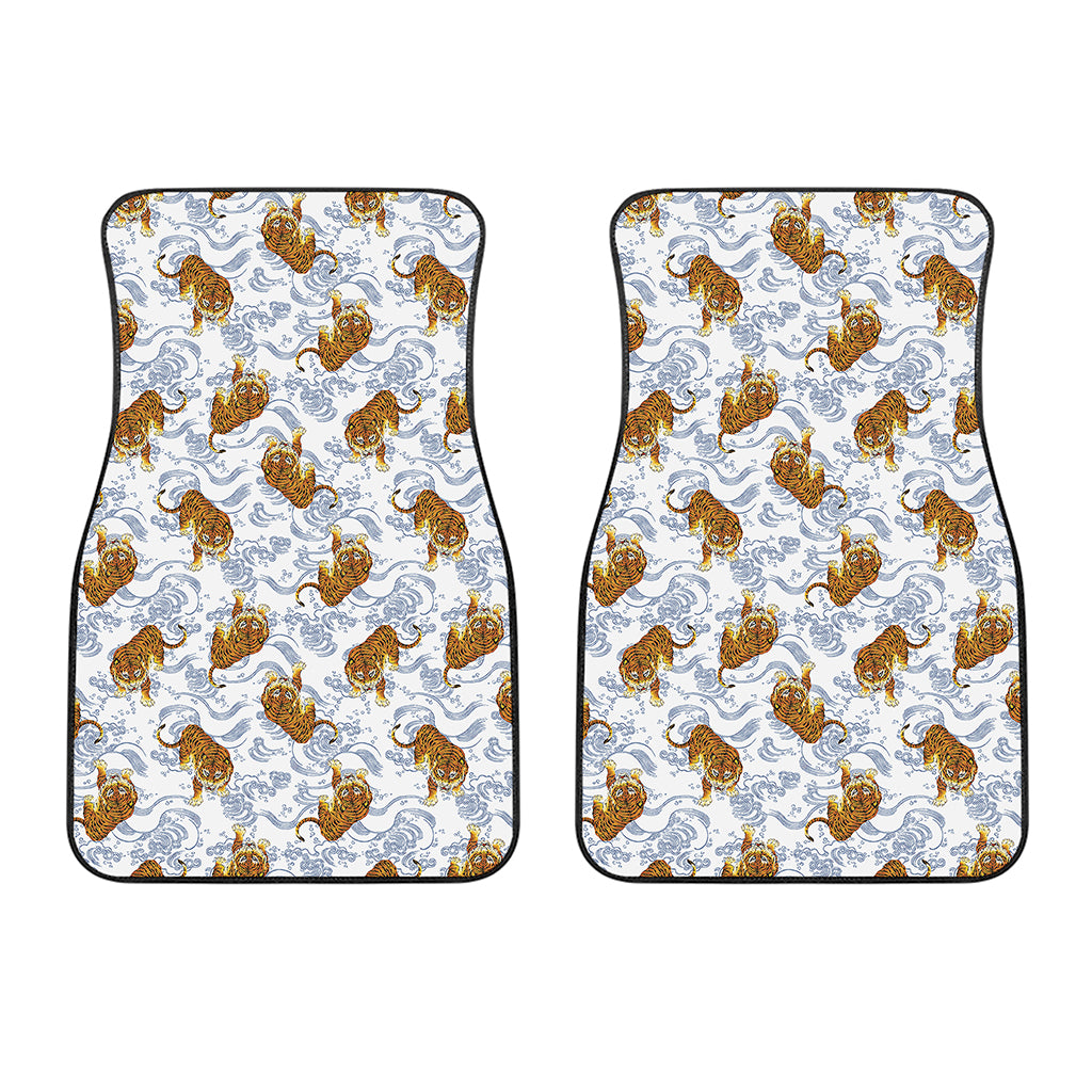 Japanese Tiger Pattern Print Front Car Floor Mats