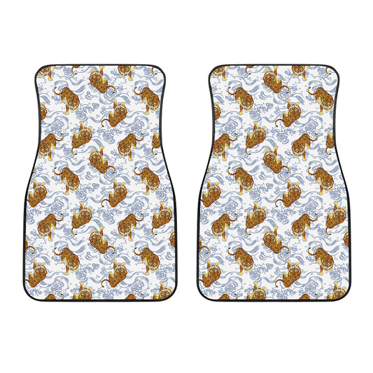 Japanese Tiger Pattern Print Front Car Floor Mats