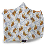 Japanese Tiger Pattern Print Hooded Blanket