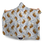 Japanese Tiger Pattern Print Hooded Blanket