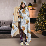Japanese Tiger Pattern Print Hooded Blanket