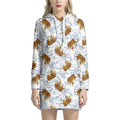 Japanese Tiger Pattern Print Pullover Hoodie Dress