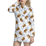 Japanese Tiger Pattern Print Hoodie Dress