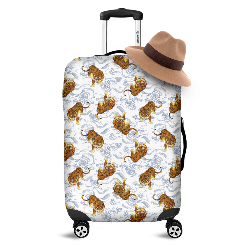 Japanese Tiger Pattern Print Luggage Cover