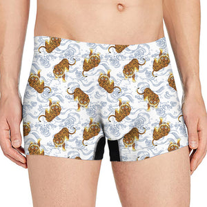 Japanese Tiger Pattern Print Men's Boxer Briefs