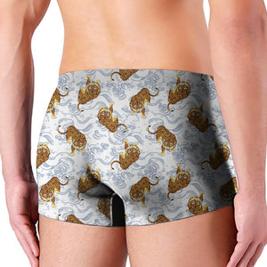 Japanese Tiger Pattern Print Men's Boxer Briefs