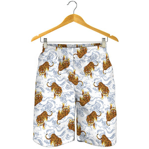 Japanese Tiger Pattern Print Men's Shorts