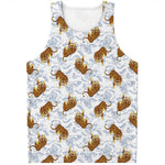 Japanese Tiger Pattern Print Men's Tank Top