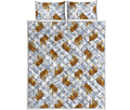 Japanese Tiger Pattern Print Quilt Bed Set