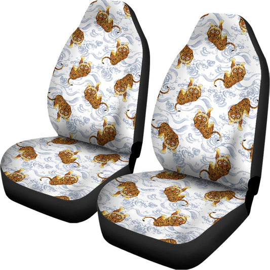 Japanese Tiger Pattern Print Universal Fit Car Seat Covers
