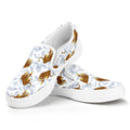 Japanese Tiger Pattern Print White Slip On Sneakers