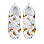 Japanese Tiger Pattern Print White Sneakers