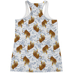 Japanese Tiger Pattern Print Women's Racerback Tank Top