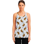 Japanese Tiger Pattern Print Women's Racerback Tank Top