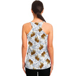 Japanese Tiger Pattern Print Women's Racerback Tank Top