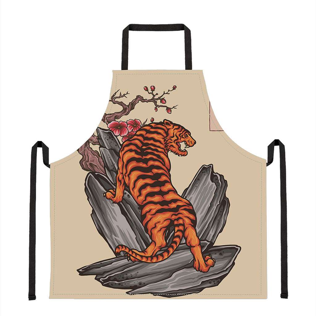 Japanese Tiger Tattoo Print Apron