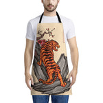 Japanese Tiger Tattoo Print Apron