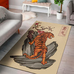 Japanese Tiger Tattoo Print Area Rug